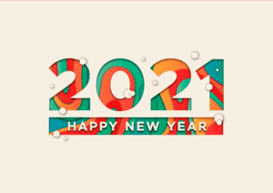 Happy New Year 2021 Postcard template image