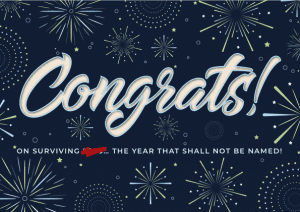 Congrats cheeky New Year postcard template image