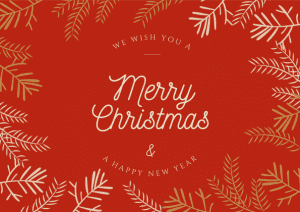 Red Merry Christmas postcard template image