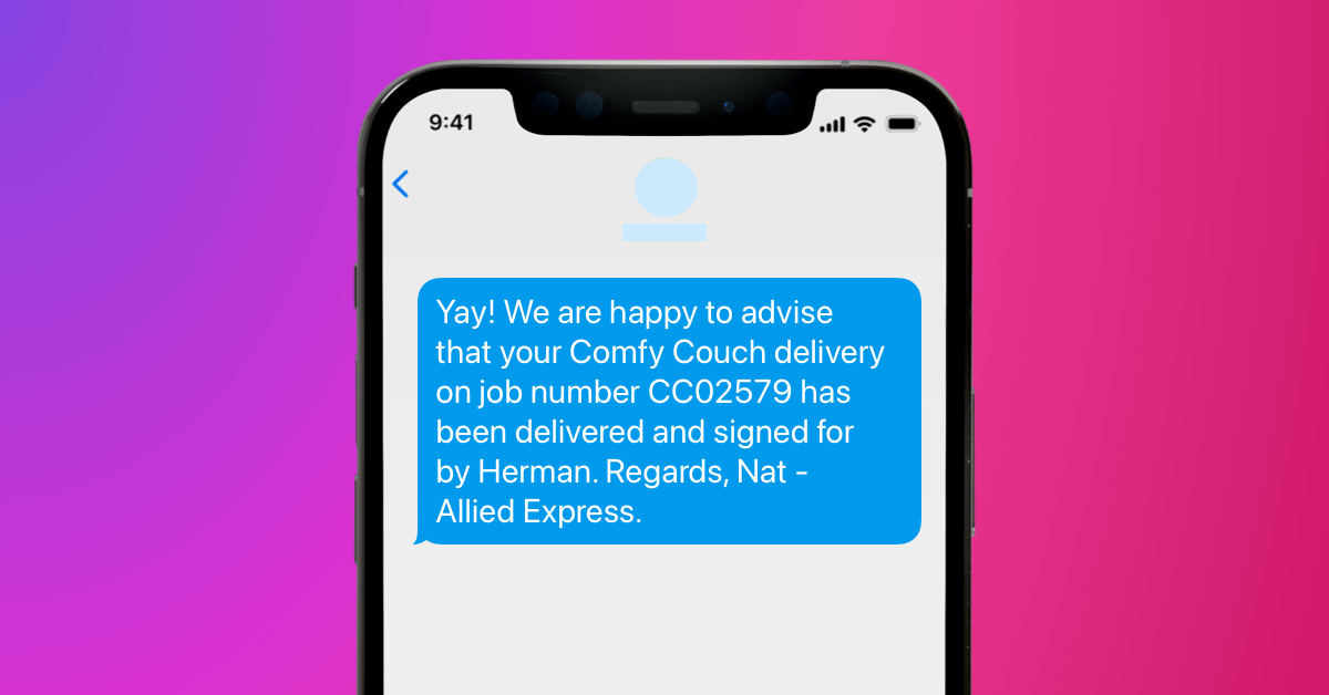 SMS use case for delivery updates and alerts
